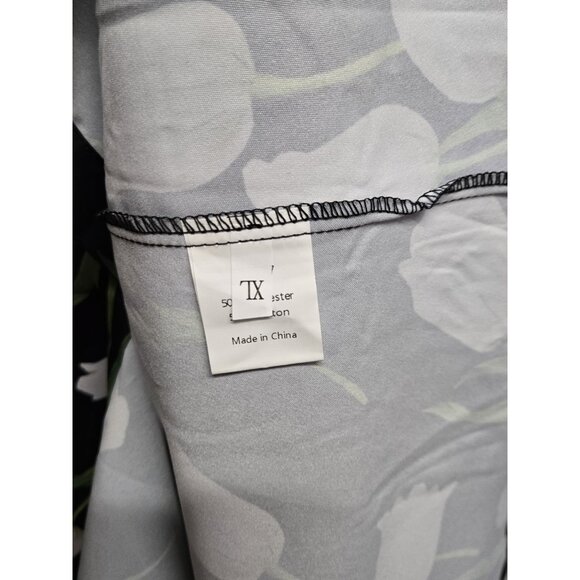 Uoozee Womens Size XL Floral Print Button Front Dress/ Trench Balloon Sleeves - Picture 10 of 12